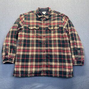 LL Bean Size XL Fleece Lined Flannel Shirt Jacket Button Up,Outdoor,Comfort